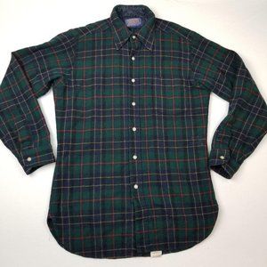 Pendleton Wool Flannel Green Blue Plaid